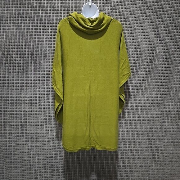Chaus Sweater Poncho Shawl Top SzM/L Green Oversized Knit Cowl Boho Chic Pacha - Picture 14 of 16